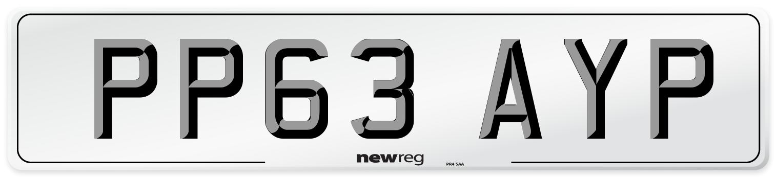 PP63 AYP Number Plate from New Reg